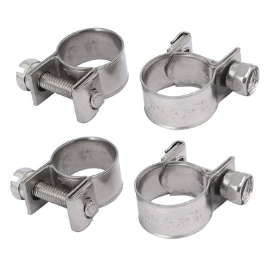 Harfington Uxcell 12mm-14mm 304 Stainless Steel Screw Mounted Adjustable Pipe Hose Clamps 4pcs