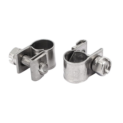 Harfington Uxcell 6mm-8mm 304 Stainless Steel Screw Mounted Adjustable Pipe Hose Clamps 2pcs