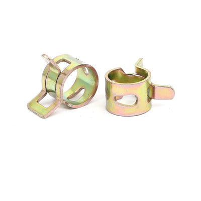Harfington Uxcell 8mm Inner Dia Yellow Zinc Plated Water Pipe Fuel Line Hose Clamps Clips 5pcs