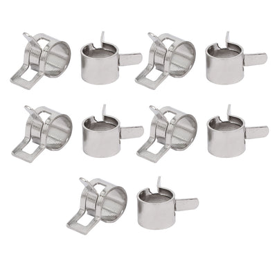 Harfington Uxcell 7mm Inner Dia Nickel Plated Spring Clip Water Pipe Fuel Line Hose Clamps 10pcs