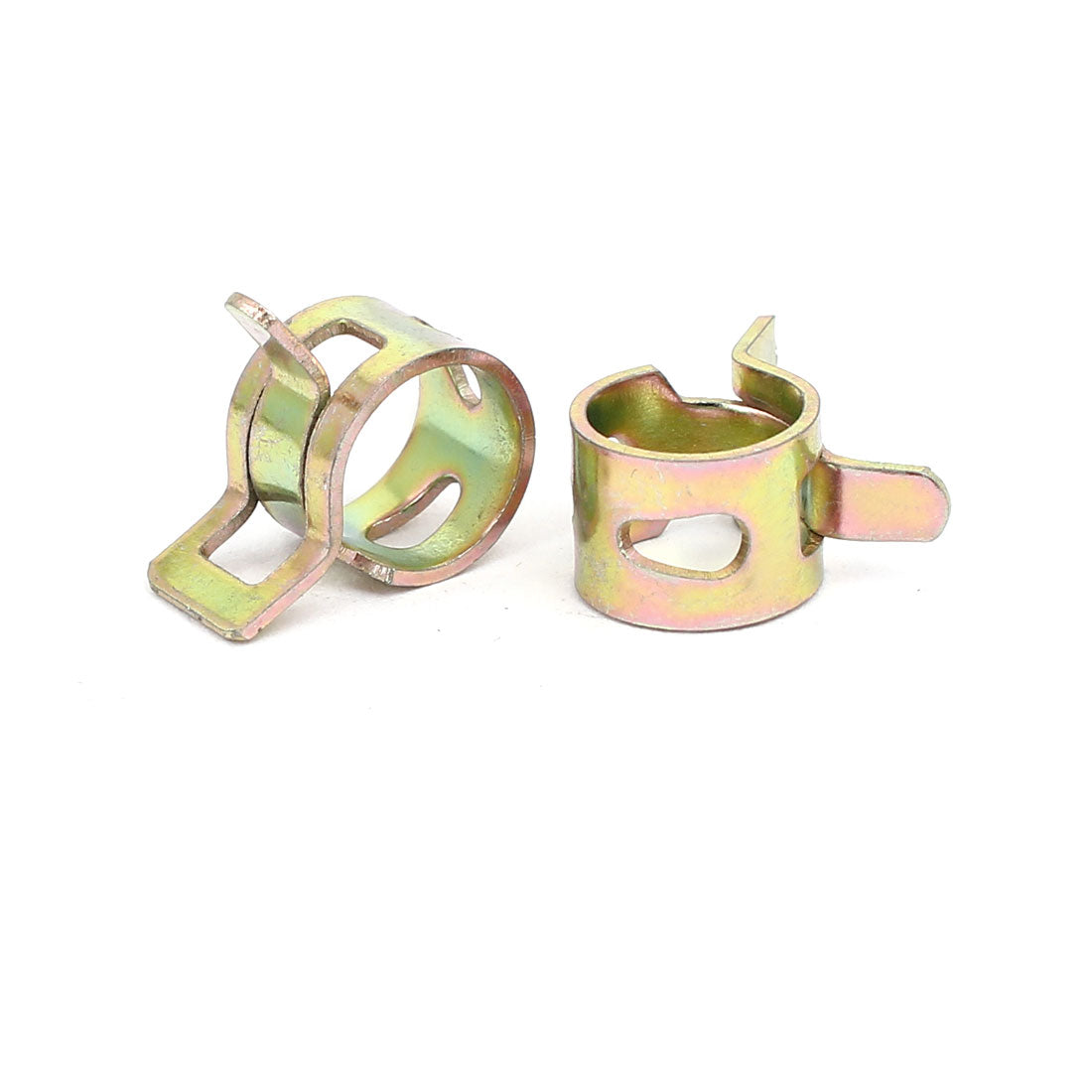 uxcell Uxcell 8mm Inner Dia Yellow Zinc Plated Water Pipe Fuel Line Hose Clamps Clips 10pcs