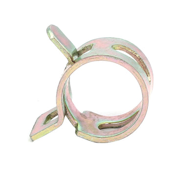 Harfington Uxcell 10mm Inner Dia Yellow Zinc Plated Water Pipe Fuel Line Hose Clamps Clips 10pcs