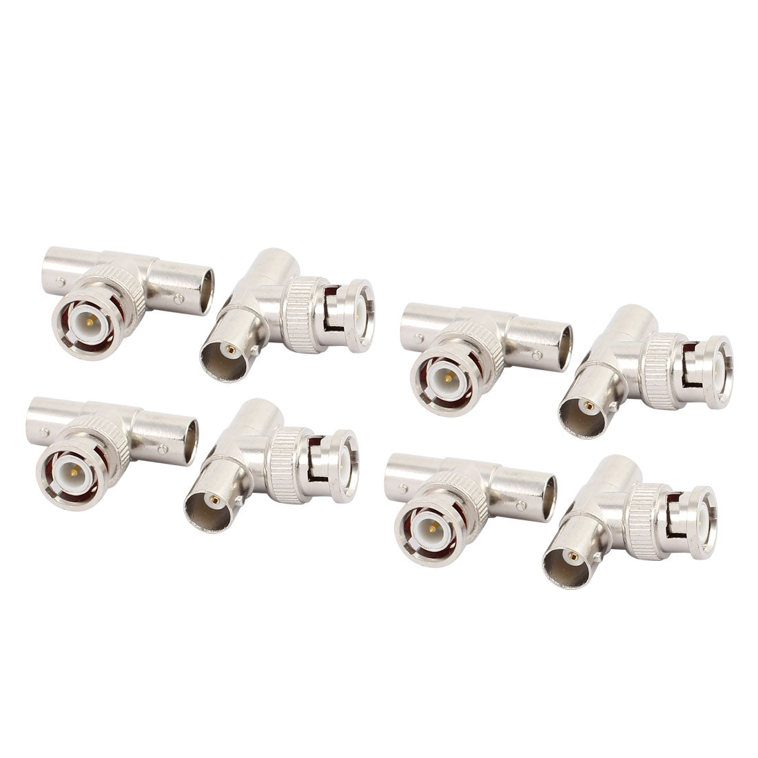 uxcell Uxcell 8Pcs T type 1 BNC Male to 2 BNC Female Jack RF Connector Adapter for CCTV Camera