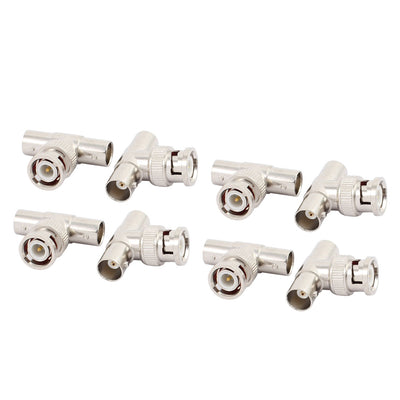 Harfington Uxcell 8Pcs T type 1 BNC Male to 2 BNC Female Jack RF Connector Adapter for CCTV Camera