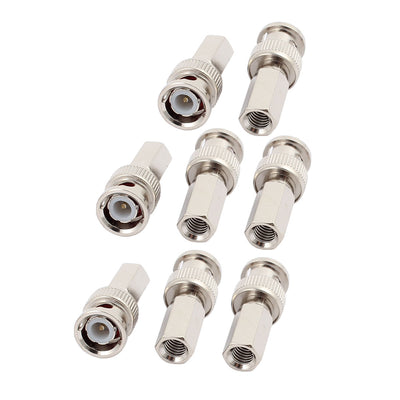 Harfington Uxcell 8Pcs BNC Male RG58/59/60 Coax Coaxial Connector Adapter for CCTV Camera