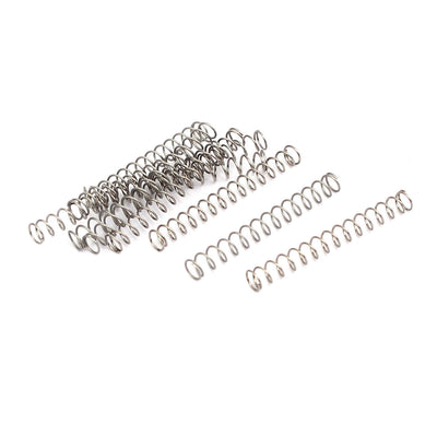 uxcell Uxcell 0.3mmx3mmx25mm 304 Stainless Steel Compression Springs Silver Tone 10pcs