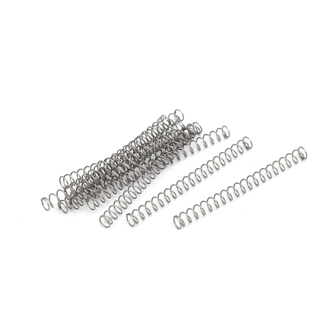 uxcell Uxcell 0.3mmx3mmx35mm 304 Stainless Steel Compression Springs Silver Tone 10pcs