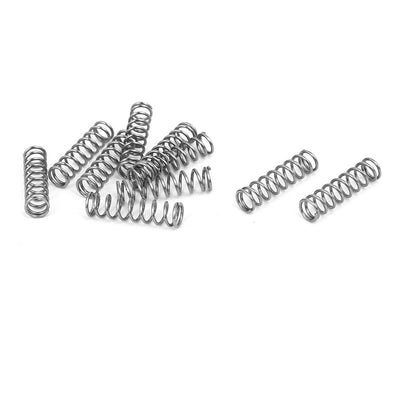 uxcell Uxcell 0.5mmx4mmx15mm 304 Stainless Steel Compression Springs 10pcs