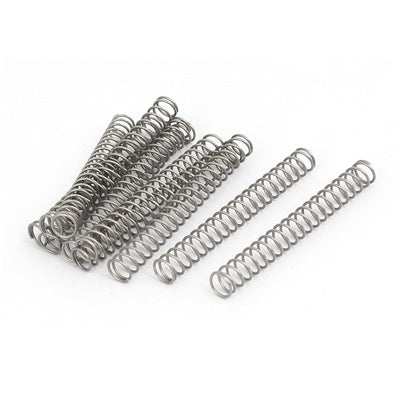uxcell Uxcell 0.6mmx6mmx50mm 304 Stainless Steel Compression Springs Silver Tone 10pcs