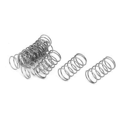 uxcell Uxcell 0.6mmx10mmx20mm 304 Stainless Steel Compression Springs Silver Tone 10pcs