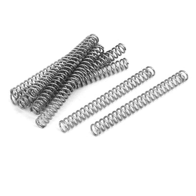 uxcell Uxcell 0.7mmx5mmx50mm 304 Stainless Steel Compression Springs Silver Tone 10pcs