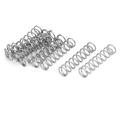 uxcell Uxcell 0.7mmx7mmx30mm 304 Stainless Steel Compression Springs 10pcs