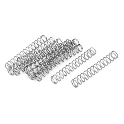 uxcell Uxcell 0.7mmx7mmx50mm 304 Stainless Steel Compression Springs Silver Tone 10pcs