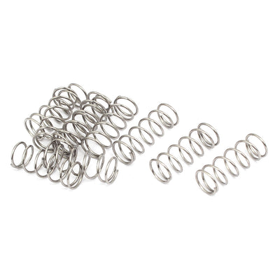 uxcell Uxcell 0.7mmx8mmx20mm 304 Stainless Steel Compression Springs Silver Tone 10pcs