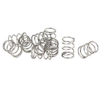 uxcell Uxcell 0.8mmx10mmx15mm 304 Stainless Steel Compression Springs 10pcs