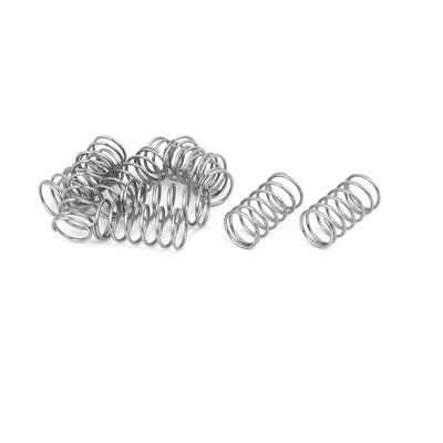 uxcell Uxcell 0.8mmx10mmx25mm 304 Stainless Steel Compression Springs Silver Tone 10pcs