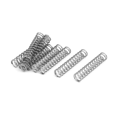 uxcell Uxcell 1mmx10mmx50mm 304 Stainless Steel Compression Springs Silver Tone 10pcs