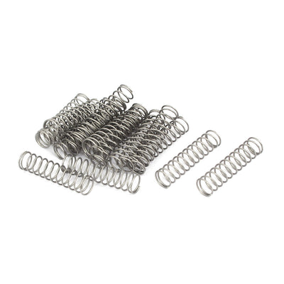 uxcell Uxcell 0.8mmx10mmx40mm 304 Stainless Steel Compression Springs Silver Tone 20pcs