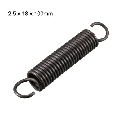 Harfington Uxcell 2.5mm Wire Diax18mm ODx115mm Free Length Spring Steel Tension Spring