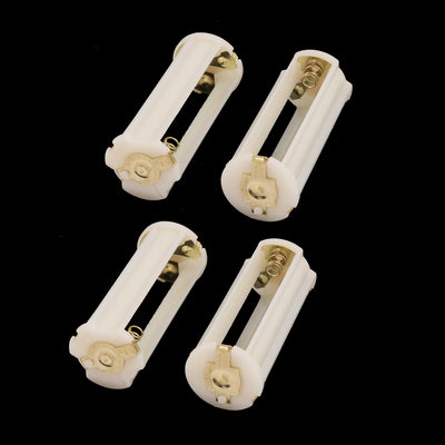 Harfington Uxcell 4 Pcs Plastic Cylindrical Battery Holder Case Box for 3 x 1.5V AAA Batteries