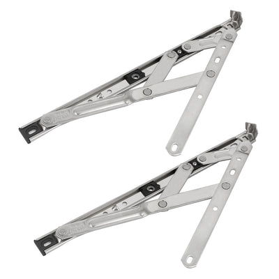 Harfington Uxcell 202 Stainless Steel 12-inch Window Casement Friction Hinges Stay Silver Tone 2pcs