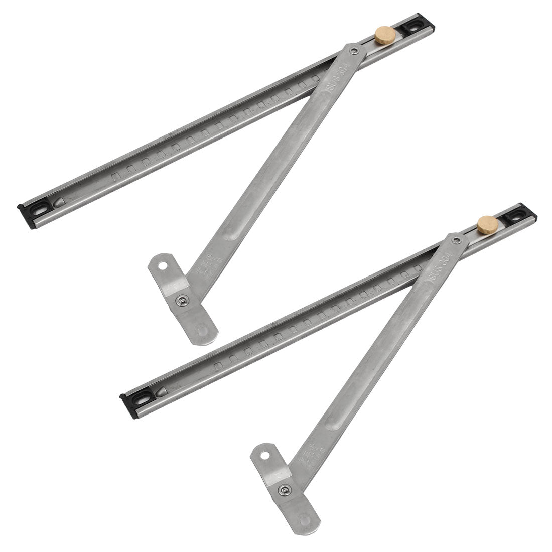 uxcell Uxcell 300mm 12" Length 304 Stainless Steel Casement Window Friction Hinge 2 Bar 2pcs