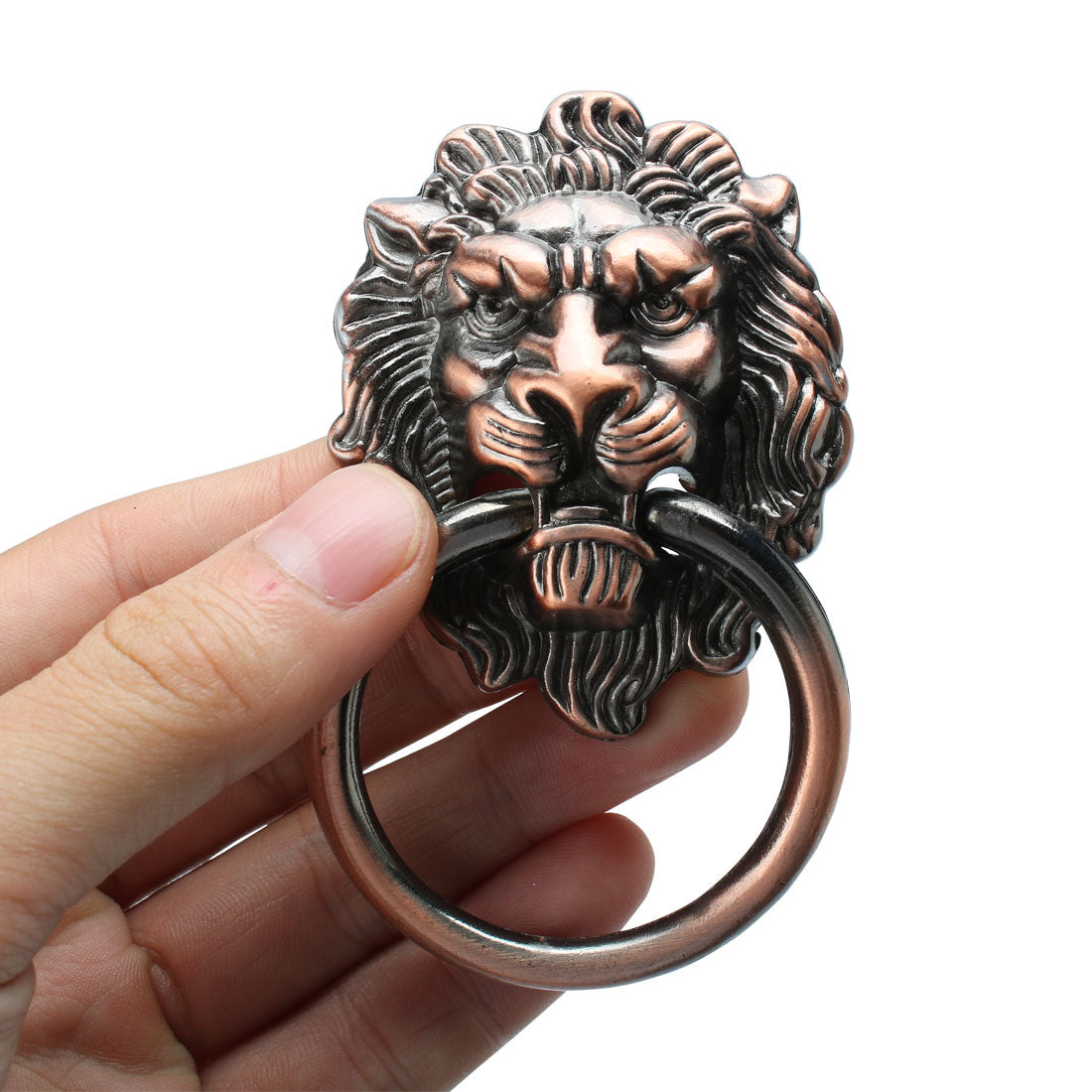 uxcell Uxcell Dormitory Metal Lion Head Design Vintage Style Cabinet Door Pull Handle Copper Tone