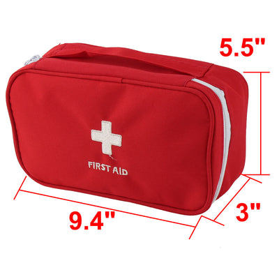 Harfington Uxcell Outdoor Camping Polyester Rectangle Emergency First Aid Medic Rescue Bag Red