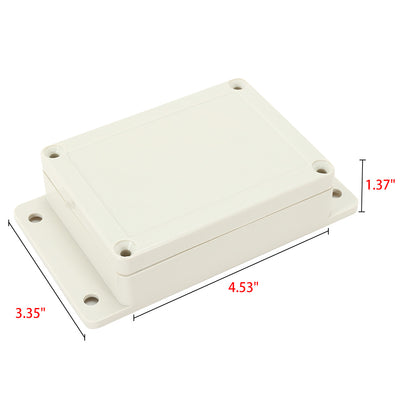 Harfington Uxcell 4.53"x3.35"x1.37"(115mmx85mmx35mm) ABS Junction Box Universal Electric Project Enclosure w Fixed Ear