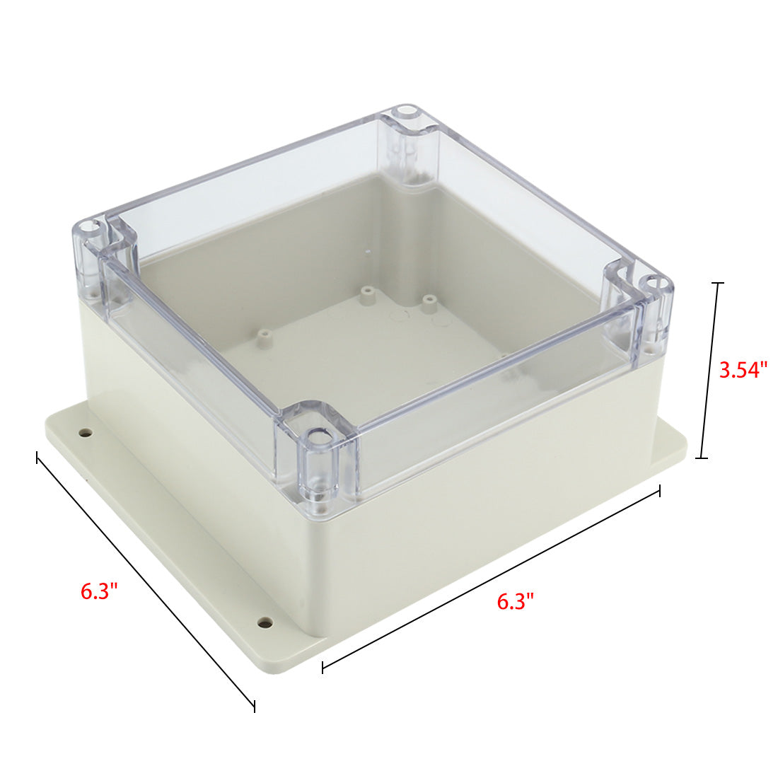 uxcell Uxcell 6.3"x6.3"x3.54"(160mmx160mmx90mm) ABS Junction Box Universal Project Enclosure w PC Transparent Cover