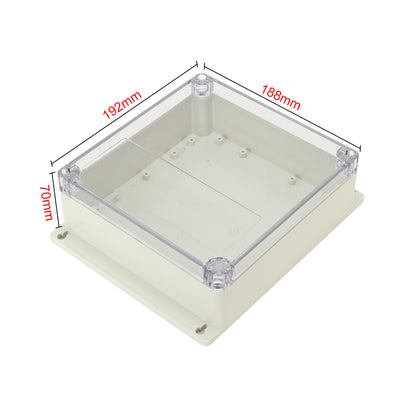 Harfington Uxcell 7.6"x7.4"x2.8"(192mmx188mmx70mm) ABS Junction Box Universal Project Enclosure w PC Transparent Cover