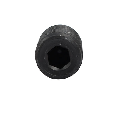 Harfington Uxcell M14 Dia 25mm Length Head Hex Socket Cup Point Grub Screw Black DIN916 10pcs