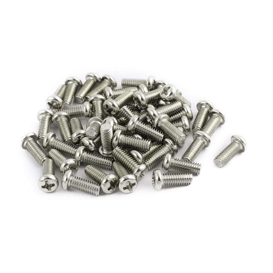 uxcell Uxcell 50pcs M4x9mm Stainless Steel Pan Head Phillips Machine Screws Bolts