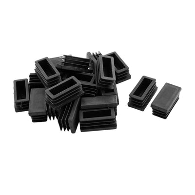 Harfington Uxcell Office  Square Shape Plastic Pipe Tube Chair Feet Inserts Cap 40x20mm 19pcs