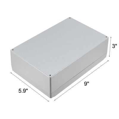 Harfington Uxcell 9"x5.9"x3"(228mmx150mmx75mm) Aluminum Junction Box Universal Electric Project Enclosure