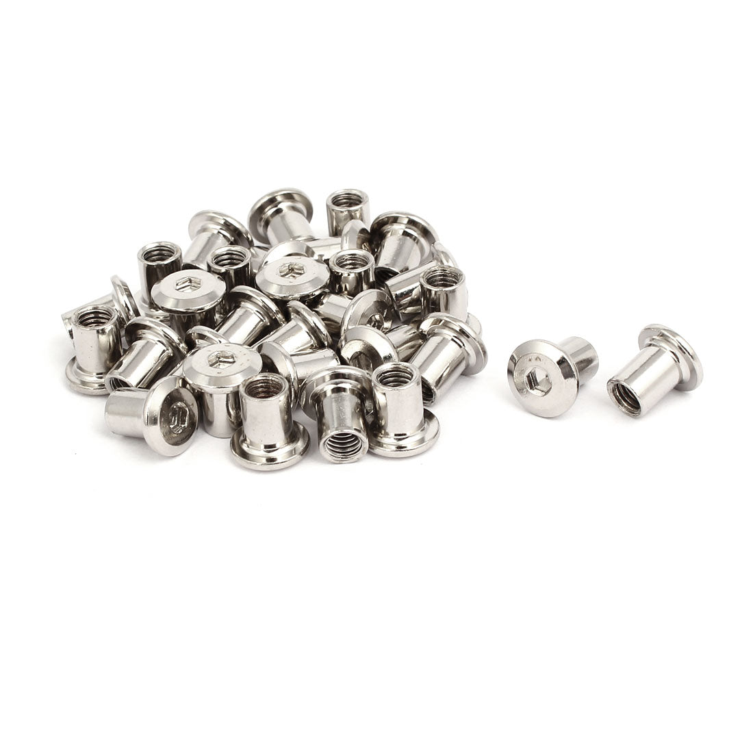 Uxcell M6x10mm Female Thread Hex Socket Head Barrel Nut Furniture ...