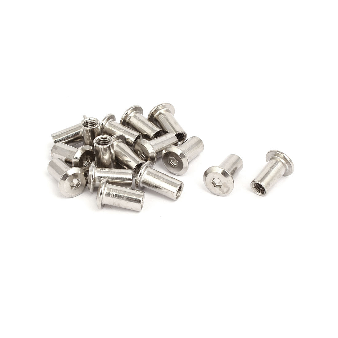 Uxcell M6x15mm Female Thread Hex Socket Head Barrel Nut Furniture ...