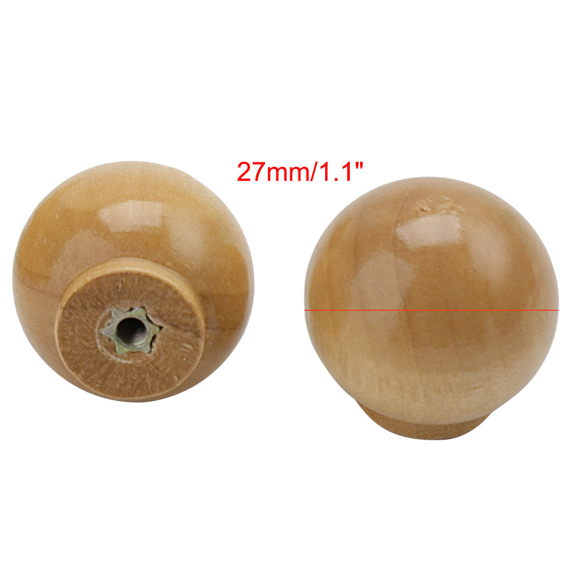 uxcell Uxcell Bedroom Wood Round Furniture Cupboard Pull Handle Grip Knob 27 x 29mm 26 Pcs