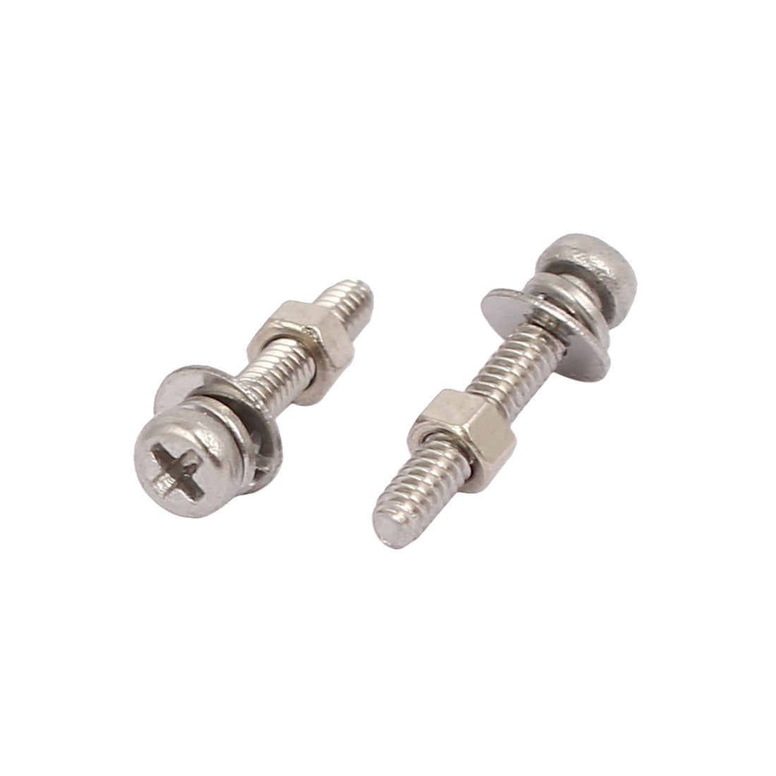 uxcell Uxcell M1.6x10mm 304 Stainless Steel Phillips Pan Head Bolt Screw Nut w Washer 25 Sets