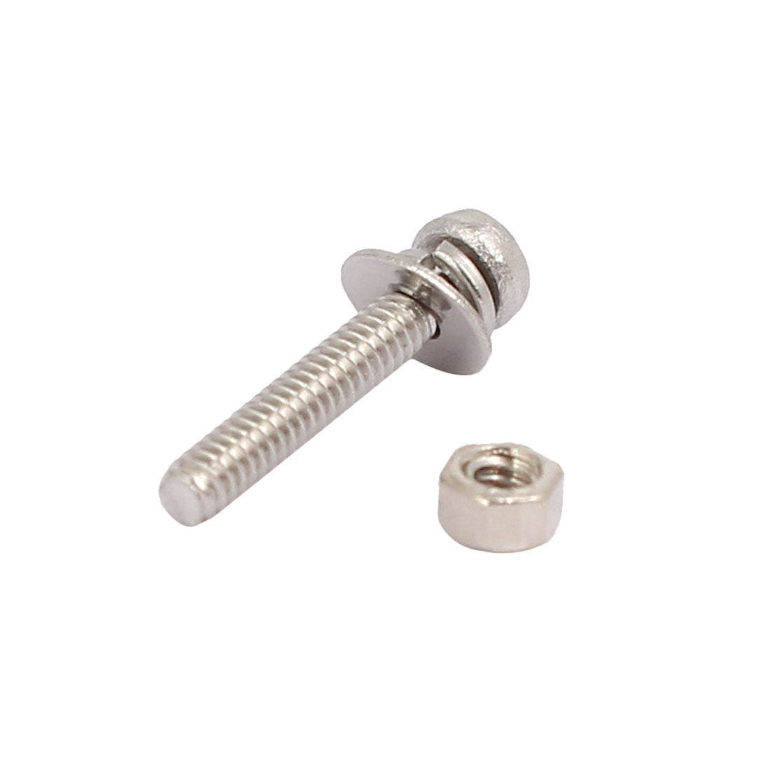 uxcell Uxcell M1.6x10mm 304 Stainless Steel Phillips Pan Head Bolt Screw Nut w Washer 25 Sets