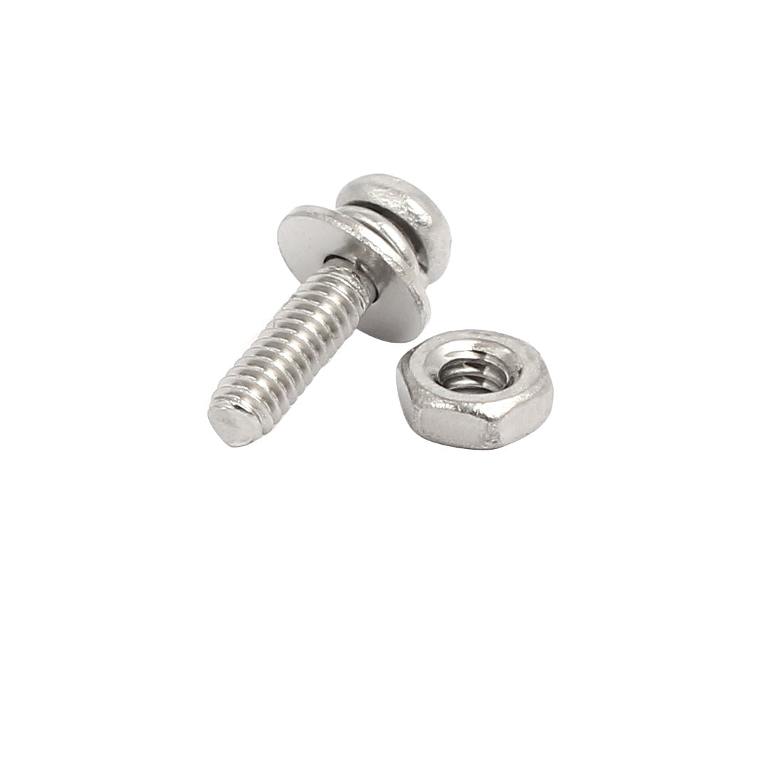 uxcell Uxcell M2x8mm 304 Stainless Steel Phillips Pan Head Bolt Screw Nut w Washer 25 Sets