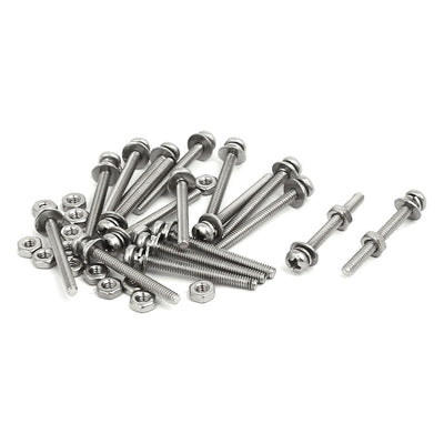 uxcell Uxcell M2x20mm 304 Stainless Steel Phillips Pan Head Bolt Screw Nut w Washer 18 Sets