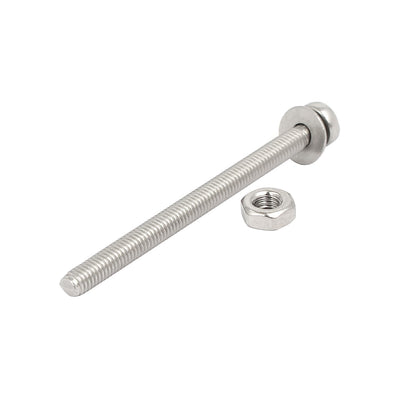 Harfington Uxcell M3x40mm 304 Stainless Steel Phillips Pan Head Bolt Screw Nut w Washer 25 Sets