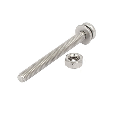 Harfington Uxcell M4x40mm 304 Stainless Steel Phillips Pan Head Bolt Screw Nut w Washer 20 Sets