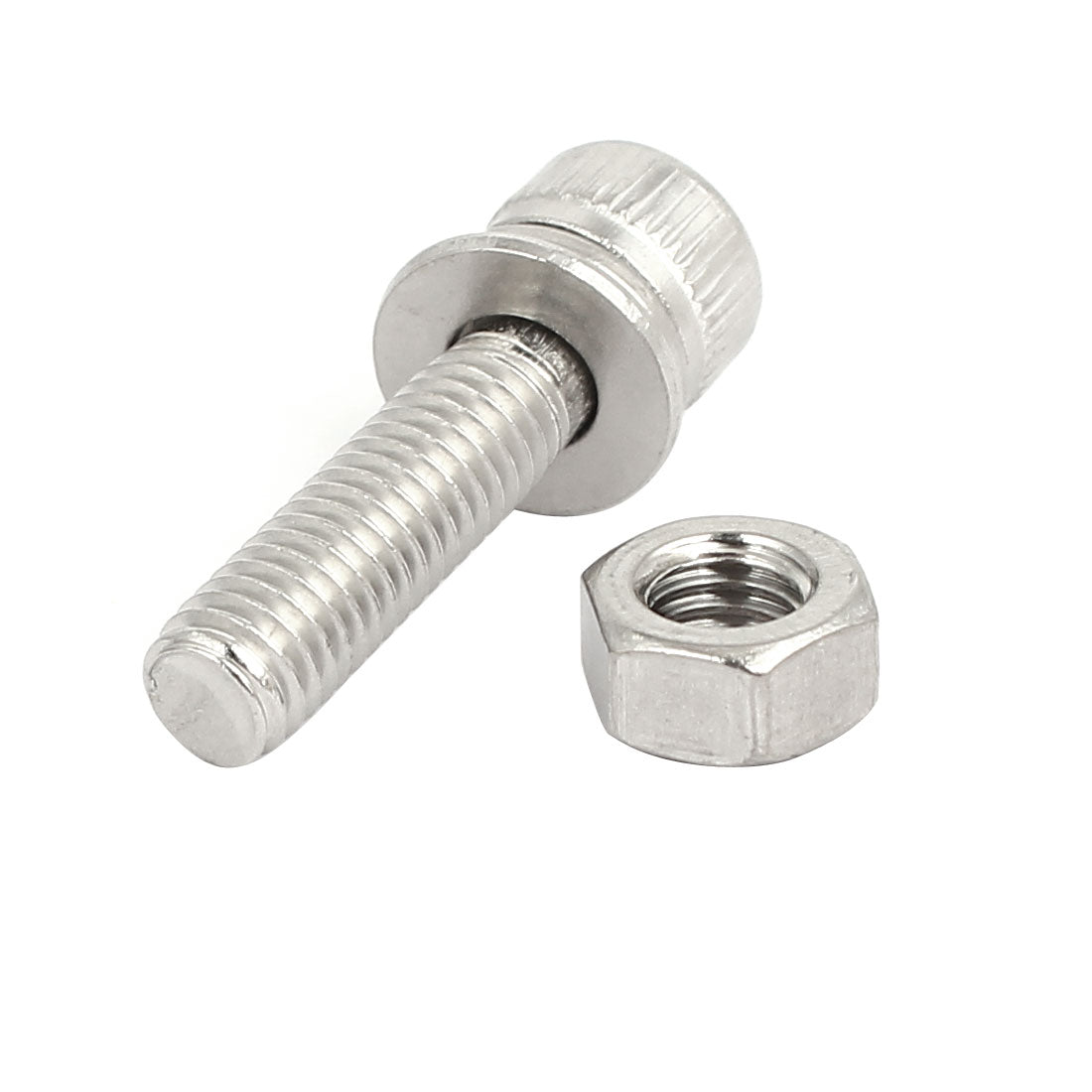 uxcell Uxcell M5x20mm 304 Stainless Steel Hex Socket Head Cap Bolt Screw Nut w Washer 12 Sets