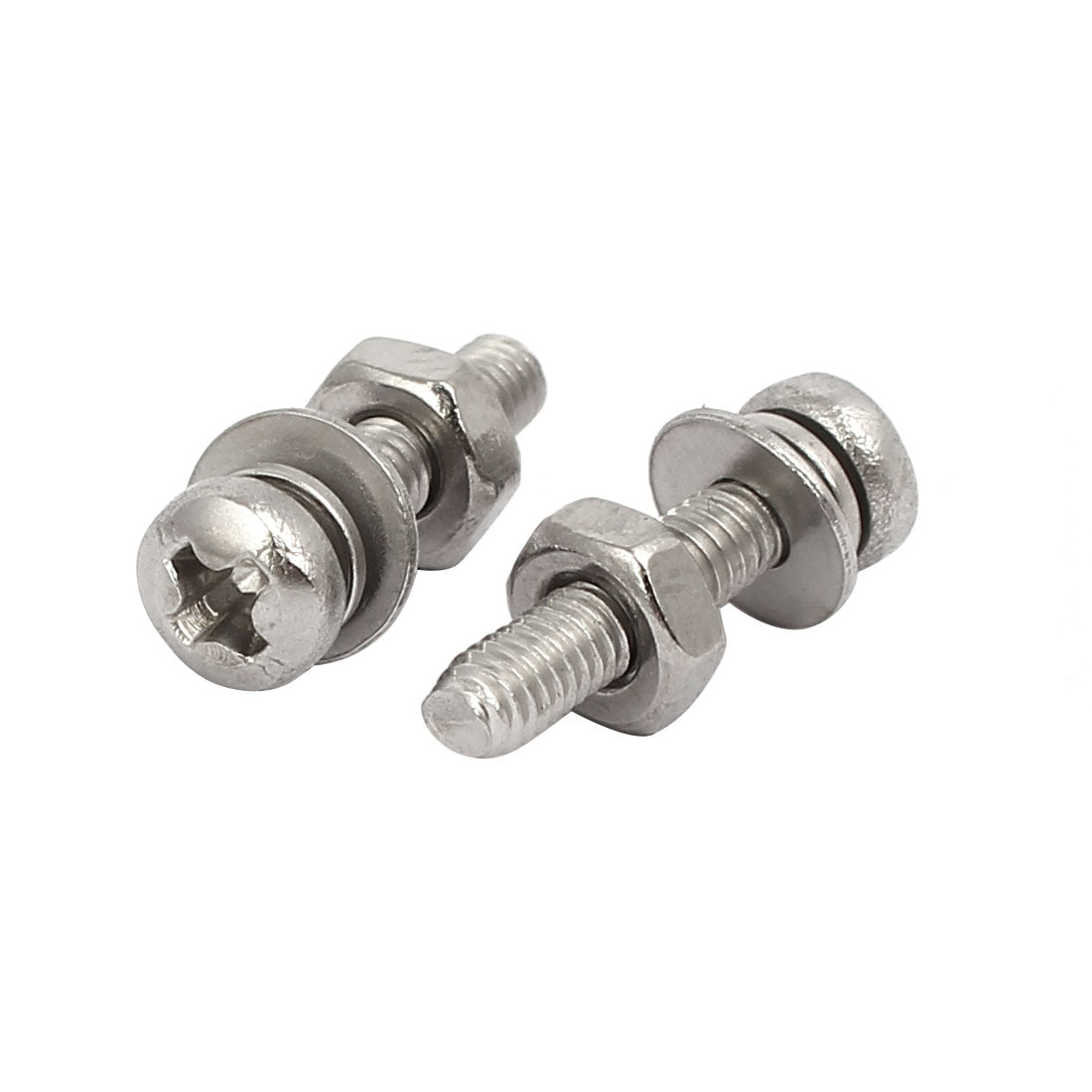 uxcell Uxcell M2.5x12mm 304 Stainless Steel Phillips Pan Head Bolt Screw Nut w Washer 35 Sets