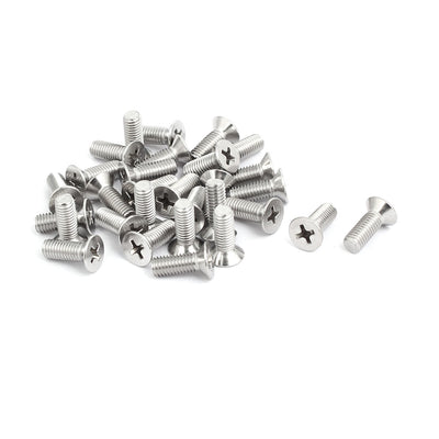 uxcell Uxcell M5x14mm 316 Stainless Steel Phillips Countersunk Bolt Machine Screw 30pcs