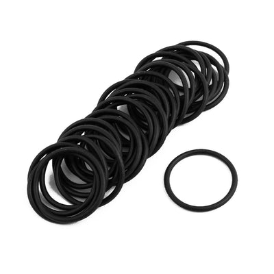 uxcell Uxcell 30Pcs Black 25mm Dia 2mm Thickness Nitrile Rubber O Ring NBR Sealing Grommets