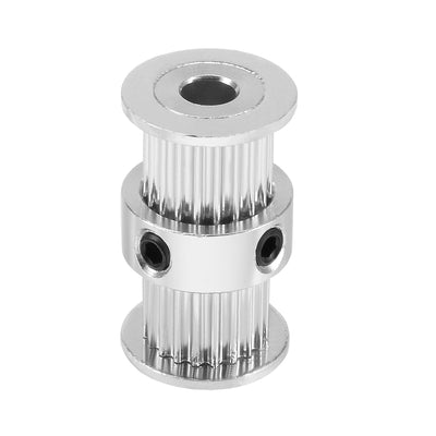 uxcell Uxcell Aluminum Double-headed 2GT 20 Teeth 5mm Bore Timing Belt Pulley Flange Synchronous Wheel for 3D Printer