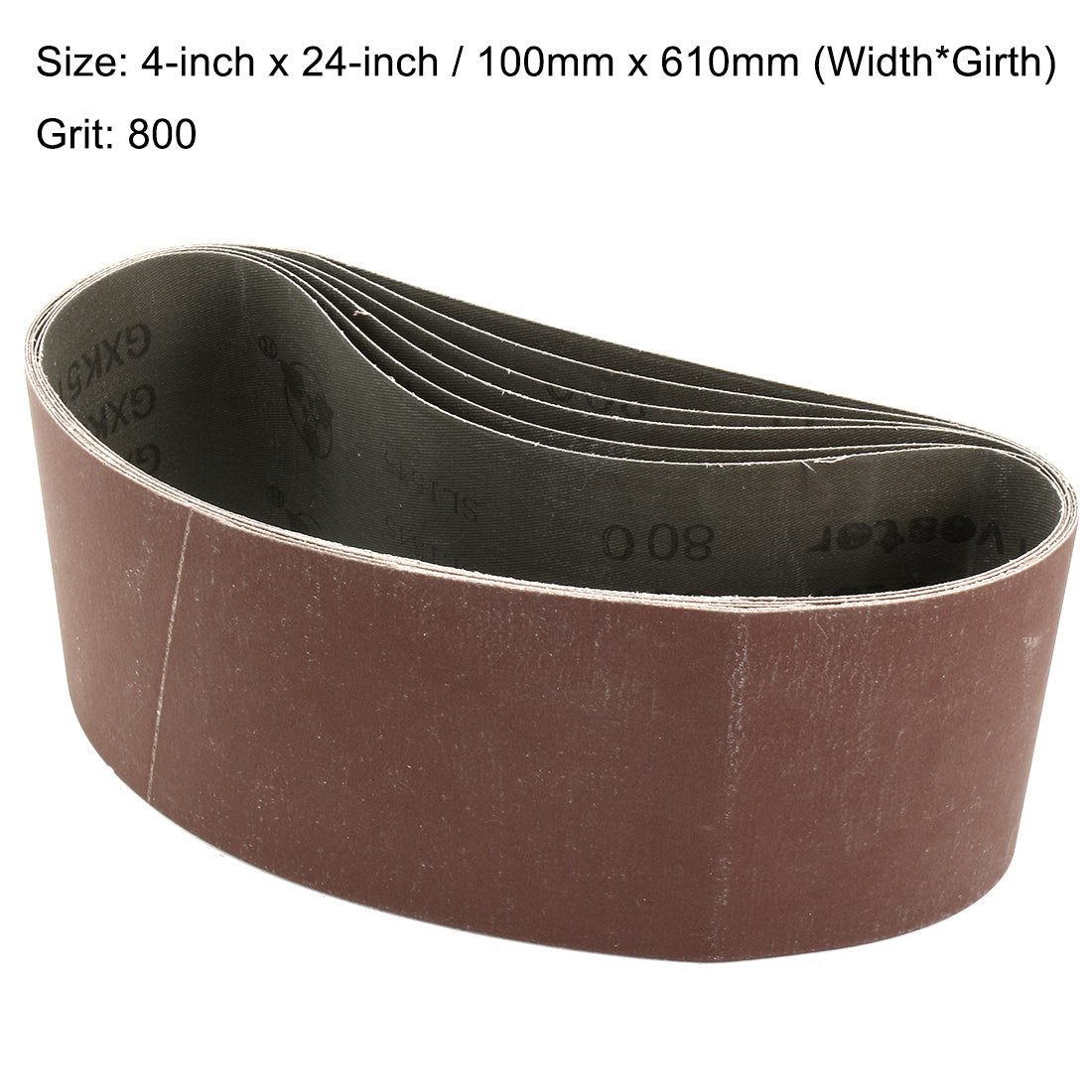 uxcell Uxcell 4-Inch x 24-Inch Aluminum Oxide Sanding Belt 800 Grits Flush Joint 6pcs